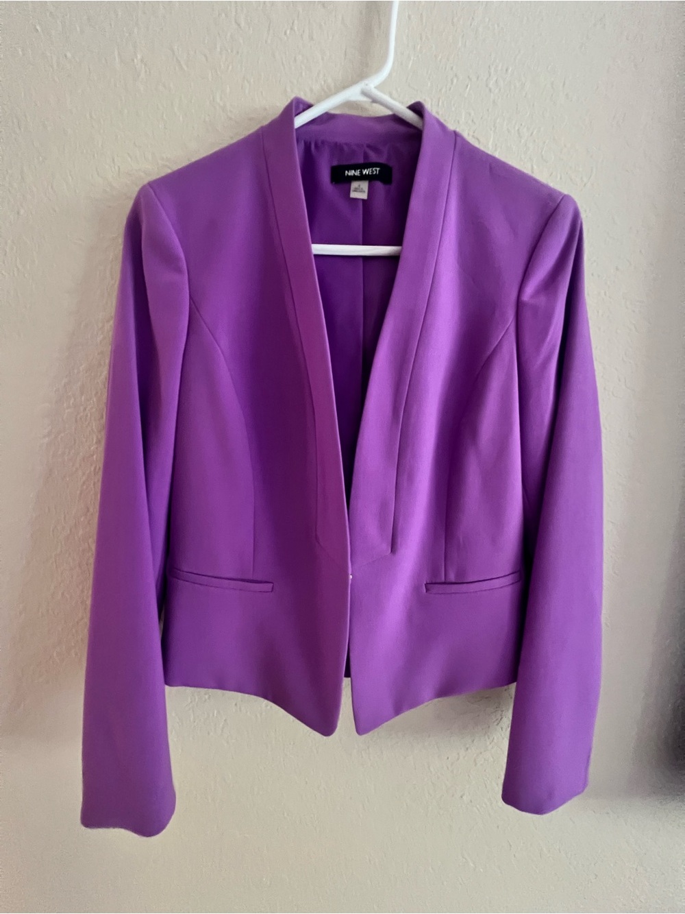 Nine West Vibrant Purple Open-Front Blazer